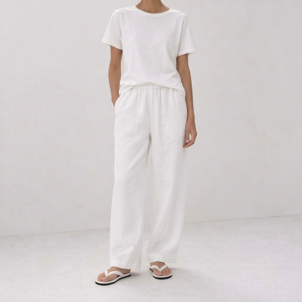 100% Hemp Classic Casual Wear Set - White