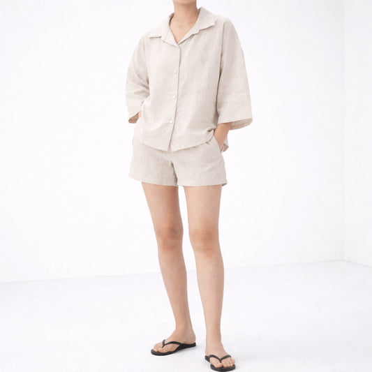 100% Hemp Handmade Shirt+Shorts Set
