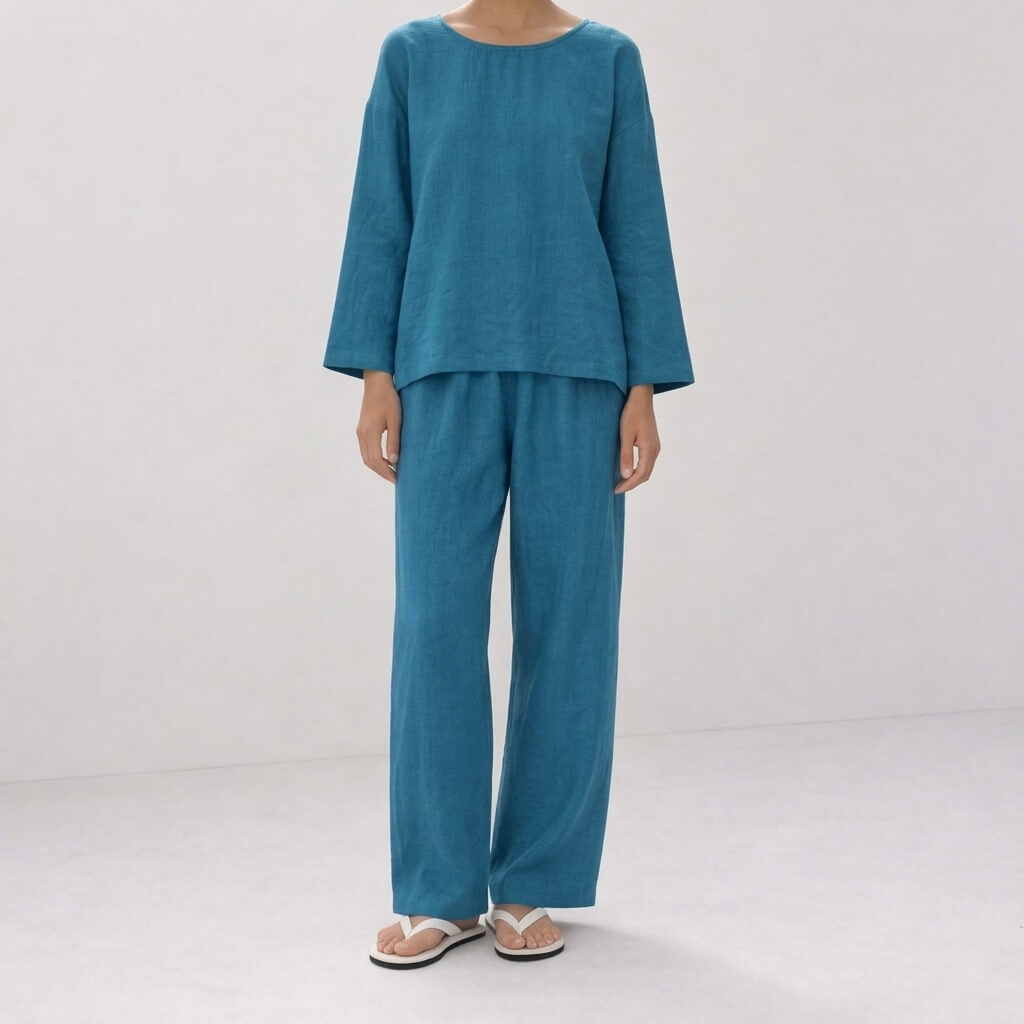 100% Hemp Classic Casual Wear Set - Bondi Blue