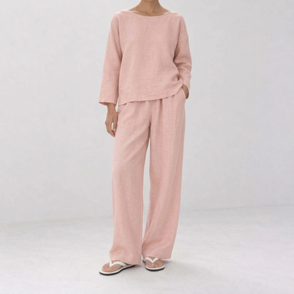 100% Hemp Classic Casual Wear Set - Pink